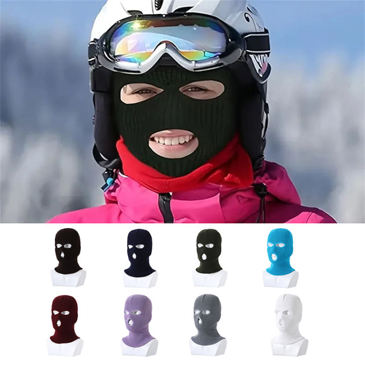 New Full Face Cover Ski Mask Hat 3 Holes Balaclava Army Tactical CS ...
