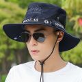 Breathable Adjustable Fishing Mesh Outdoor Climbing Cotton Bucket Hat Large Brim Cap Man Sun Hat. 