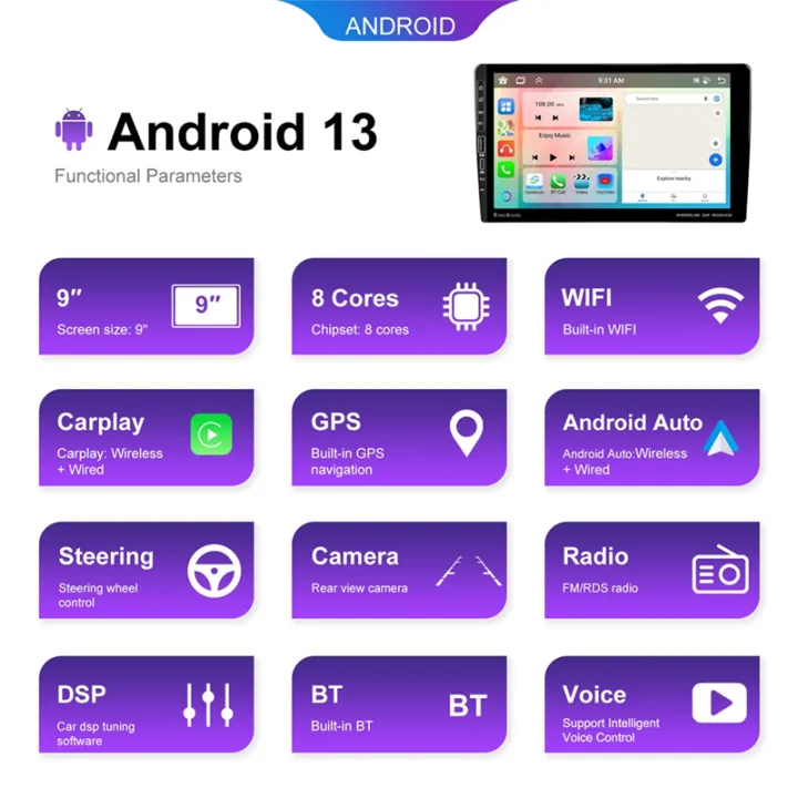 4G+64G%20CarPlay%20Android%2013%20Car%20Radio%209%20Inch%20Universal%202%20Din%20Car%20Multimedia%20Player%20Stereo%20GPS%20Wifi%20FM%20Bluetooth%20-%20Image%208