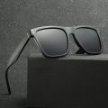 Matte Black Square Frame Casual Sunglasses For Men | Polycarbonate Sunglasses For Men | Fashion Accessory For Men. 