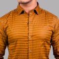 Nyptra Brown Full Sleeves Premium Striped Cotton Shirt For Men - Fashion | Shirts For Men | Casual Shirts | Men's Wear |. 