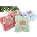 2 in 1 Set Colorful Bathroom Towels Set Coral Fleece High Density Microfiber Bath Face Towel. 