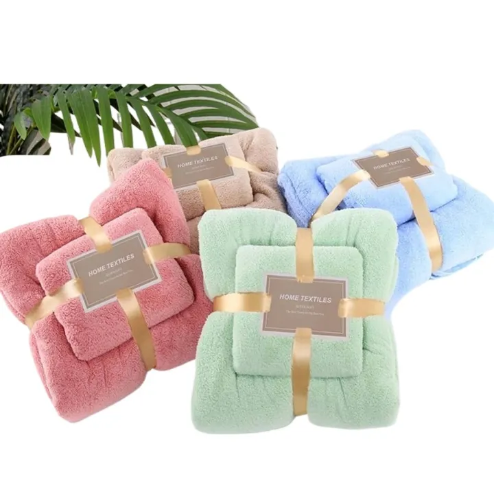2%20in%201%20Set%20Colorful%20Bathroom%20Towels%20Set%20Coral%20Fleece%20High%20Density%20Microfiber%20Bath%20Face%20Towel%20-%20Image%202