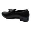 Black Leather Loafer Formal Shoes For Boys. 