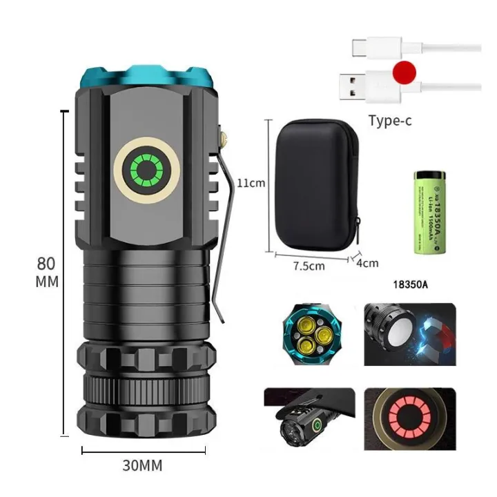 Luxury%20New%20Strong%20Light%20Magnetic%20Flashlight%20Aluminum%20Alloy%20Mini%20Portable%20Multifunctional%20Clip%20Cap%20Charging%203%20Light%20Small%20Flashlight%20-%20Image%207