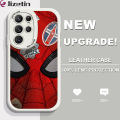 Jizetin for Samsung S22 Ultra 5G Back Cover Spider Man PU Leather For Girls Boys Soft Phone Case. 