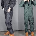 Motorcycle Conjoined Raincoat/Overalls Men and Women L Black. 