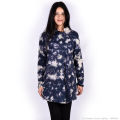 Creative Touch Fashion Navy blue mix Patterned Cotton Tie-Dye Outer For Women WJK4377. 