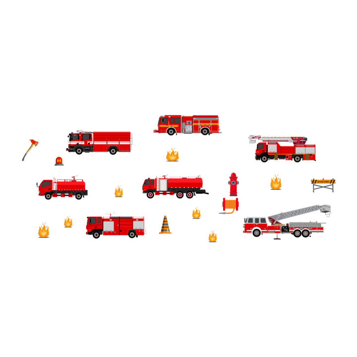 Cartoon%20Fire%20Truck%20Wall%20Decor%20Decals%20Kids%20Room%20Playroom%20Bedroom%20Firetruck%20Poster%20Mural%20Wall%20Stickers%20Kids%20Room%20Nursery%20Decor%20-%20Image%206