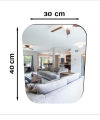 Self Adhesive Acrylic Plastic Wall  Mirrors 40 * 30 (Silver). 