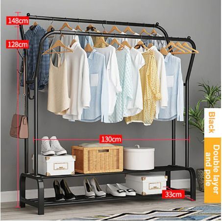 Coat%20Rack%20Garment%20Rack%20Free-standing%20Clothes%20Hanger%20With%20Top%20Rod%20Clothes%20Shelves%20Storage%20Wardrobe%20Hanger%20Floor%20Cloth%20Drying%20Rack%20-%20Image%206