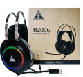 Golden Field  Gaming Headset H200 (Wired | HD Quality Audio | Microphone | RGB Light | 3.5mm & USB Jack). 