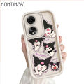 Hontinga for OPPO A78 4G Back Cover Cartoon Kuromi Pattern Ladder Soft Camera Protection Rubber Phone Case. 