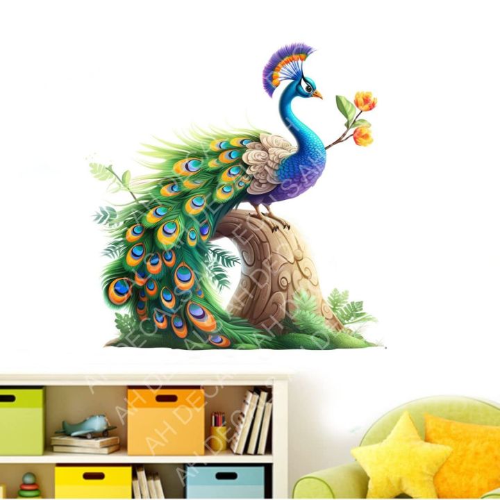 4%20Pcs%206D%20Peacock%20Flower%20Tree%20Branch%20Wall%20Decals%20Stickers%20Bedroom%20Living%20Room%20Sofa%20TV%20Background%20Wall%20Decor%20-%20Image%206