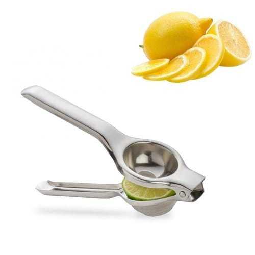 National Lemon Squeezer With Bottle Opener - Citrus Juicer, Manual Press Hand Presser for Mini Citrus Fruits Silver Color