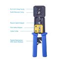Ethernet Passthrough Crimper for LAN Cable with 8 pin RJ45 and 6 pin RJ11 Telephone Cable Pass Through Clamper. 