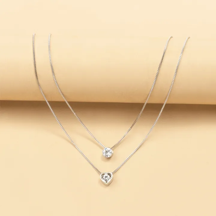 Enacolor%20Delicate%20Zircon%20Heart%20Water%20Drop%20Pendant%20Necklace%20for%20Women%20Bilayer%20Golden%20Metal%20Clavicle%20Chain%20Jewelry%20Accessories%20New%202024%20-%20Image%204