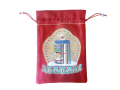 Elegant Traditions: Auspicious Symbol Brocade Drawstring Jewelry Bag. 