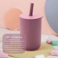 Toddler Cup Kids Silicone Training Cup with Straw Sprill Proof Sippy Cup Drinking Water Cup for Baby Boys Girls (Pink). 
