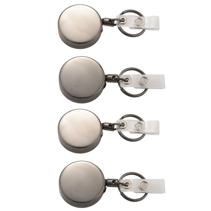 Pack Heavy Duty Retractable Badge Holder Reel,Metal ID Badge