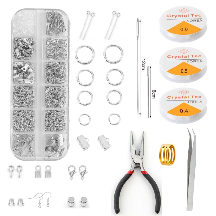 NAMUNY Jewelry Making Supplies, Jewelry Repair Kit Jewelry Fixing Kit with Jewelry Wire and Findings Tools for Jewelry Making