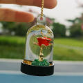 Cute Keychain Trendy Rose Little Prince'S Rose Flower Keychain Fashion Creative Moving Liquid Keychain for Handbag Accessory. 