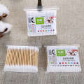 BEGAO Bag of 100 Wooden Stick Disposable Absorbent Makeup Cotton Swabs. 
