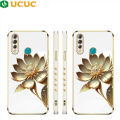 UCUC for Vivo Z1 Pro / Z5X Back Cover + Free Lanyard Gold Lotus Luxury 6D Plating Soft Silicone Phone Case. 