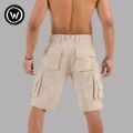 Wraon Cream  Premium Cotton Fancy Chichi Cargo Half Pant For Men - Fashion | Half Pants For Men | Men's Wear | Cotton Pants |. 