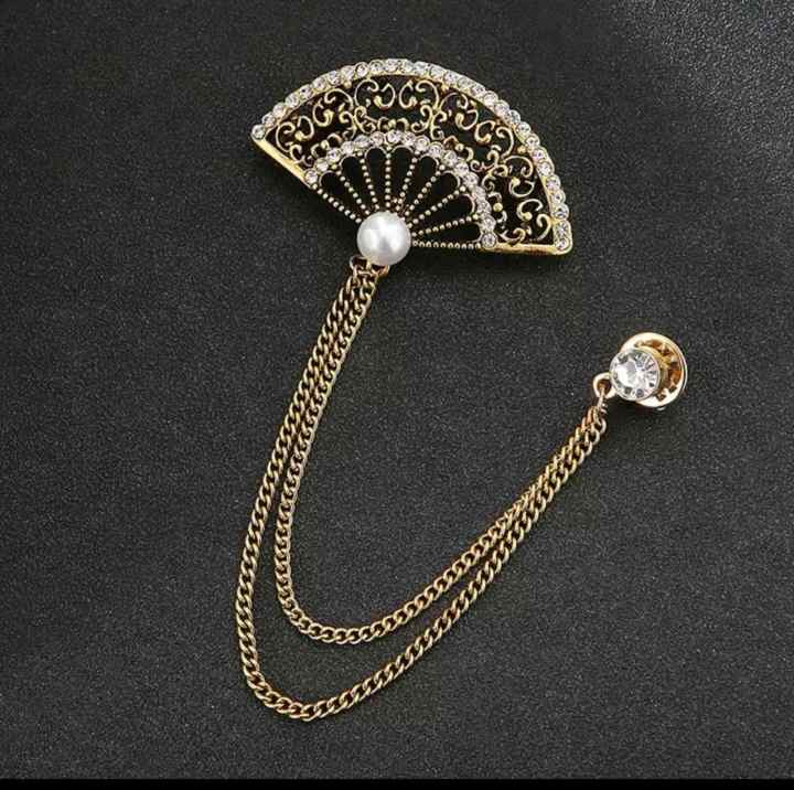 Men's suit retro wing brooch korean chain collar pin suit flower pin brooch For Men