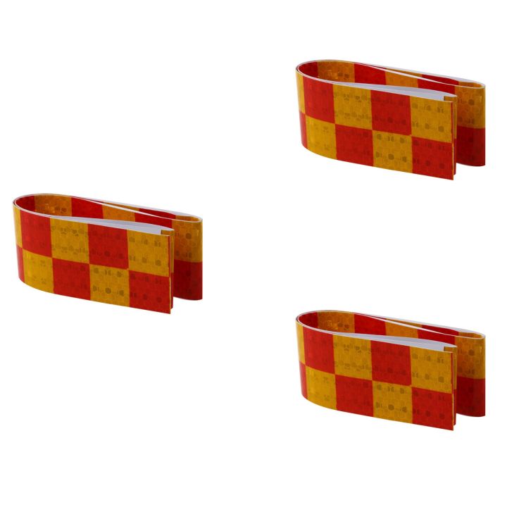 3Pcs 1M Reflective Safety Warning Conspicuity Tape Sticker, Red+Yellow ...