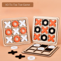 Montessori Wooden Tic Tac Toe Game - Mini Travel Board, Educational Toy for Baby & Toddlers, Interactive Puzzle for Family Fun, Party Games, Early Learning & Confidence Building. 