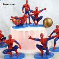 Aweisuan spiderman birthday decorations 1 s/set Spider Man Cake Action Figure Spider Man Theme Party Model Supplies Ornaments Kids Happy Birthday Cake Decoration ToyBalloons. 