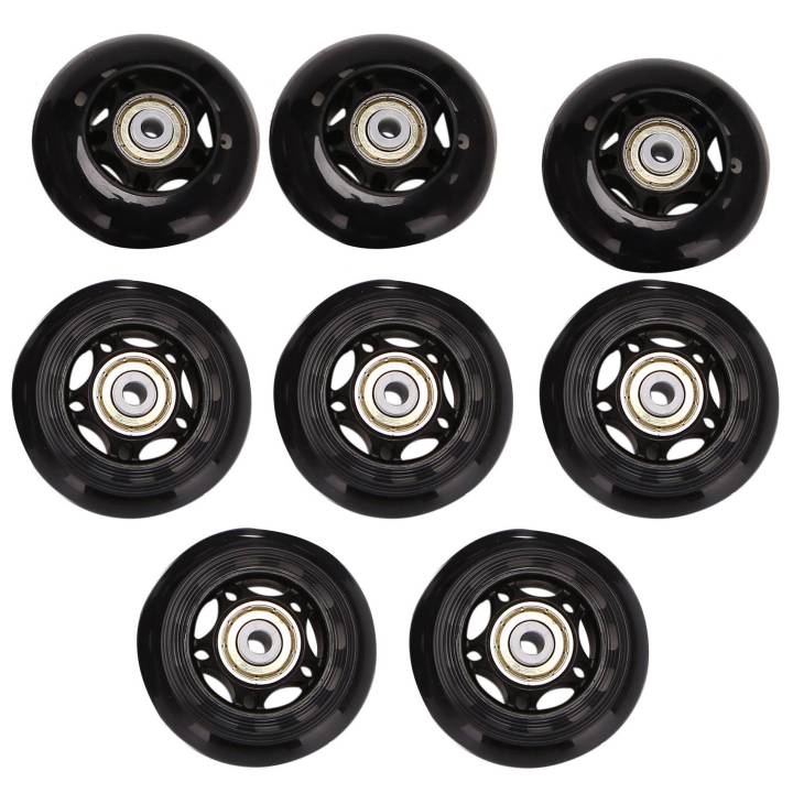 8 Pack Inline Skate Wheels, Indoor/Outdoor Roller Skate Wheels, Replacement Wheels with Bearing 64mm