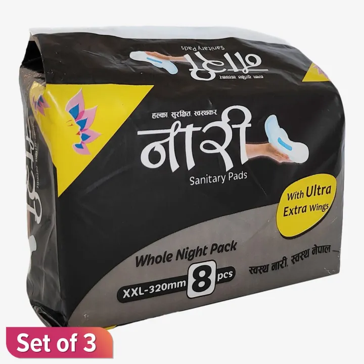 Nari%20Sanitary%20Pads%20Whole%20Night%20Pack%20XXL-320MM%208%20Pcs%20With%20Ultra%20Extra%20Wings%20Set%20Of%203%20-%20Image%204
