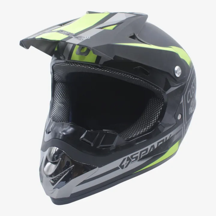 Shell%20Black/Neon%20Green%20Matt%20Finish%20125%20Dirt%20Helmet%20-%20Image%203