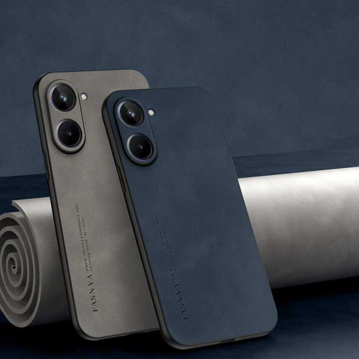 Lenuo For Realme 10 Pro（5G） Case Luxury Sheepskin Leather Shockproof Matte Back Cover