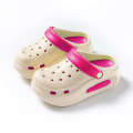 New height increasing thick soled perforated shoes summer women home slippers for wearing outside anti slip and anti collision Baotou beach sandals. 