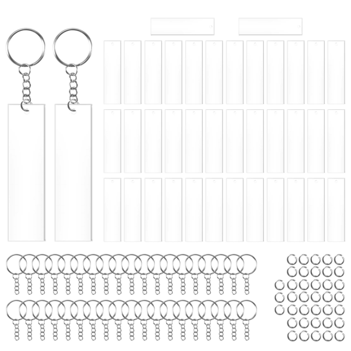 Rectangle Acrylic Key Chain Blank Transparent Acrylic KeyChain Blank