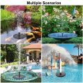 Polycrystalline Solar Panel Fountain Outdoor Pool Floating Fountain Bird Bathtub Fountain Patio Garden Water Fountain Lights(18cm). 