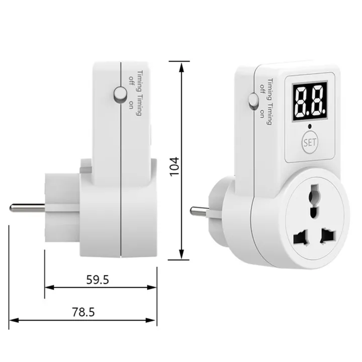 【New arrival】Timer On/Off European Plug Universal Socket AL09-2D 10A 2 ...