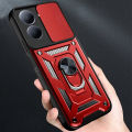 For VIVO Y27S Case Car Foldable Metal Bracket Sliding Camera Protection Hard Shockproof for VIVO Y27S Back Cover. 