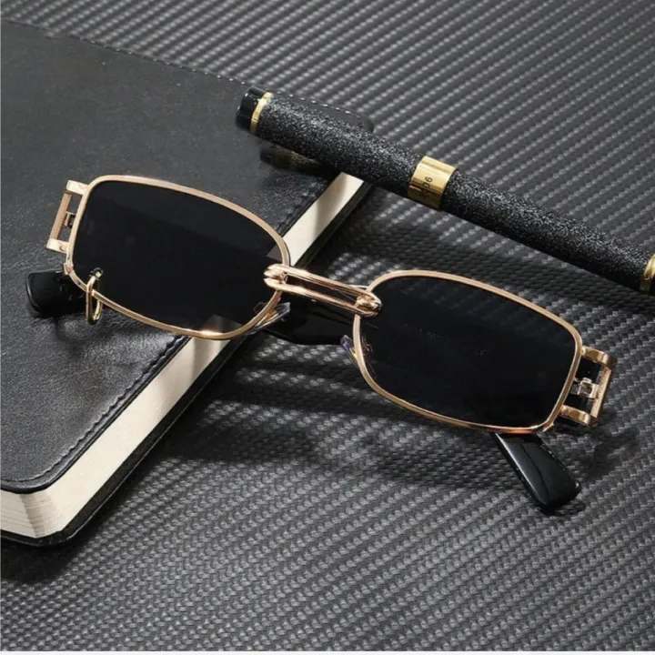 Golden%20Metal%20Thin%20Square%20Retro%20Trendy%20Sunglasses%20For%20Men%20-%20Black%20Lens%20%7C%20Fashion%20Polycarbonate%20Frame%20Sunglasses%20For%20Men%20-%20Image%202