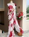 Women's Print Chiffon Saree Fashionable Indian Wedding Dress Customizable Size And Color. 