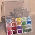New 20/24/60Colors Watercolor Painting Pigments Set Shine Lightfastness Pearlescent Glitter Watercolor Paints Flowers Decor Art Powder Painting Pigments Set. 