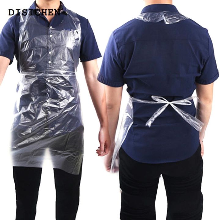 DISICHEN Fashion Apron 50/100Pcs Kids Adults Plastic Disposable Anti Oil Stain Cooking Painting Apron