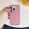 Aesthetic Cute Pink Polka Dot Clear Phone Case For iPhone 16 15 14 13 Pro Max Korean Lovely Shockproof Phone Cover For Girl Gift. 