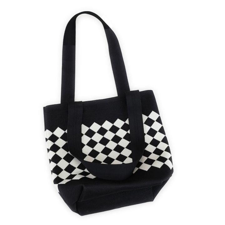 Fashionable%20Rhombus%20Knitted%20Knitted%20Shoulder%20Bag%20Comfortable%20Handle%20Plaid%20Crochet%20Tote%20Bag%20Multifunctional%20Large%20Capacity%20Women's%20Handbag%20Beach%20-%20Image%207