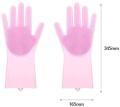 Bizzy 1 Pair Magic Dish washing Gloves Silicone Rubbing Scrubber Cleaning Dish Car Wash Pet Glove Reusable - Best Quality. 