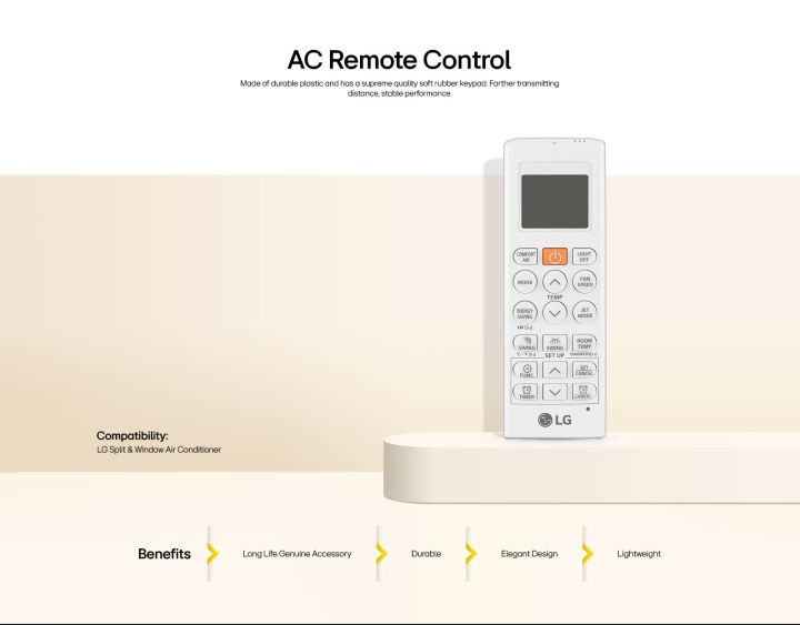 L g AC Remote Compatible For L g Dual Inverter AC With Covertable Function (36H) Replacement For Original L g AC Remote. Match Keys Exactly With Original AC Remote Before Placing Order